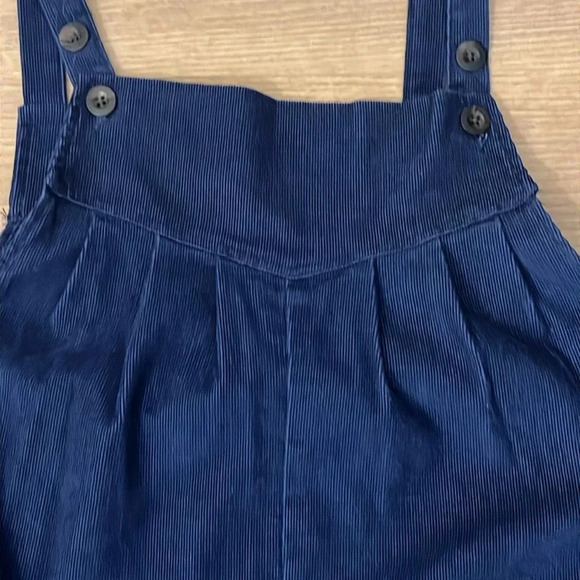 Urban Renewal | Cordiroy mini Apron dress jumper Womens size M Navy blue pleated - Picture 4 of 8